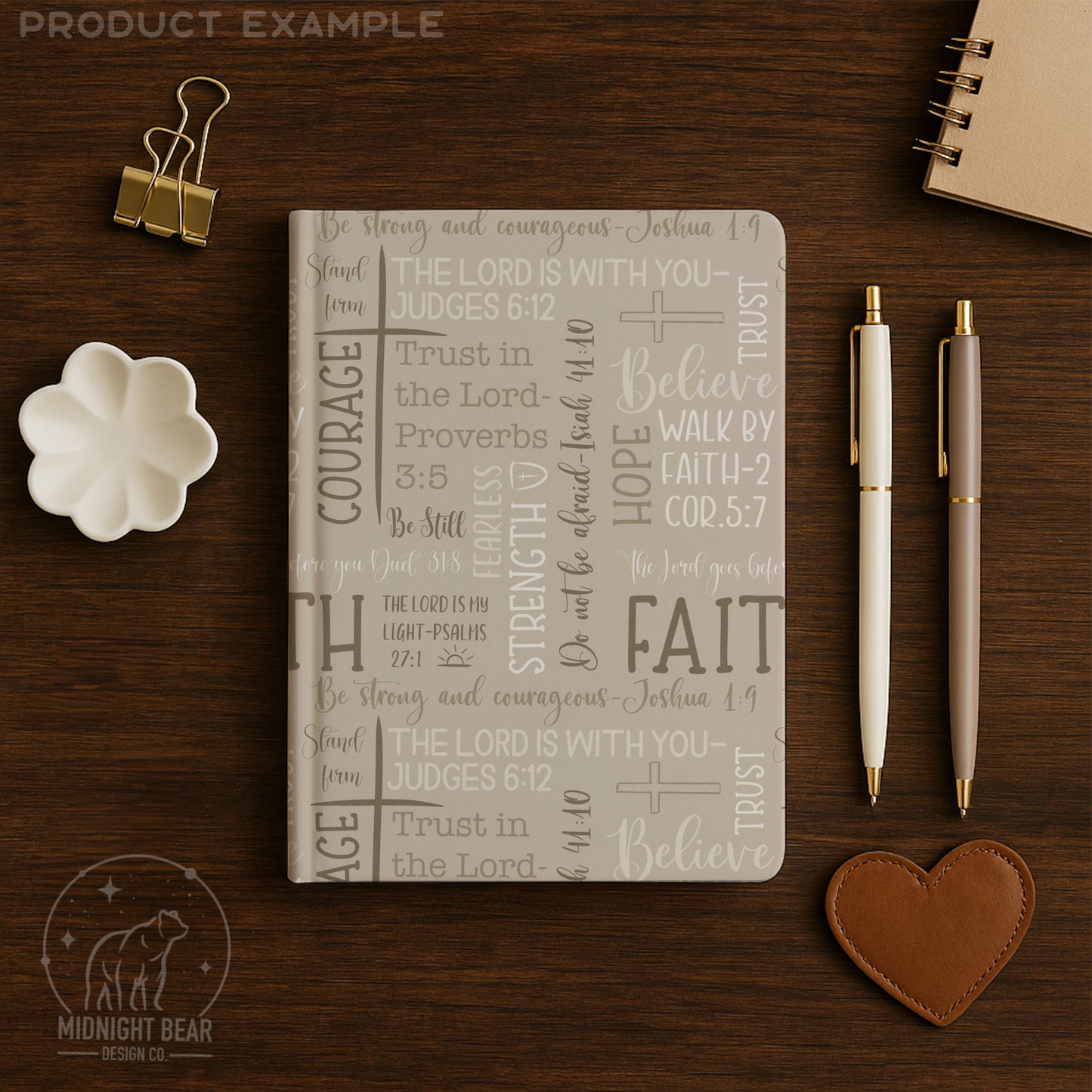 Beige Faith Over Fear Word Grid Seamless Pattern