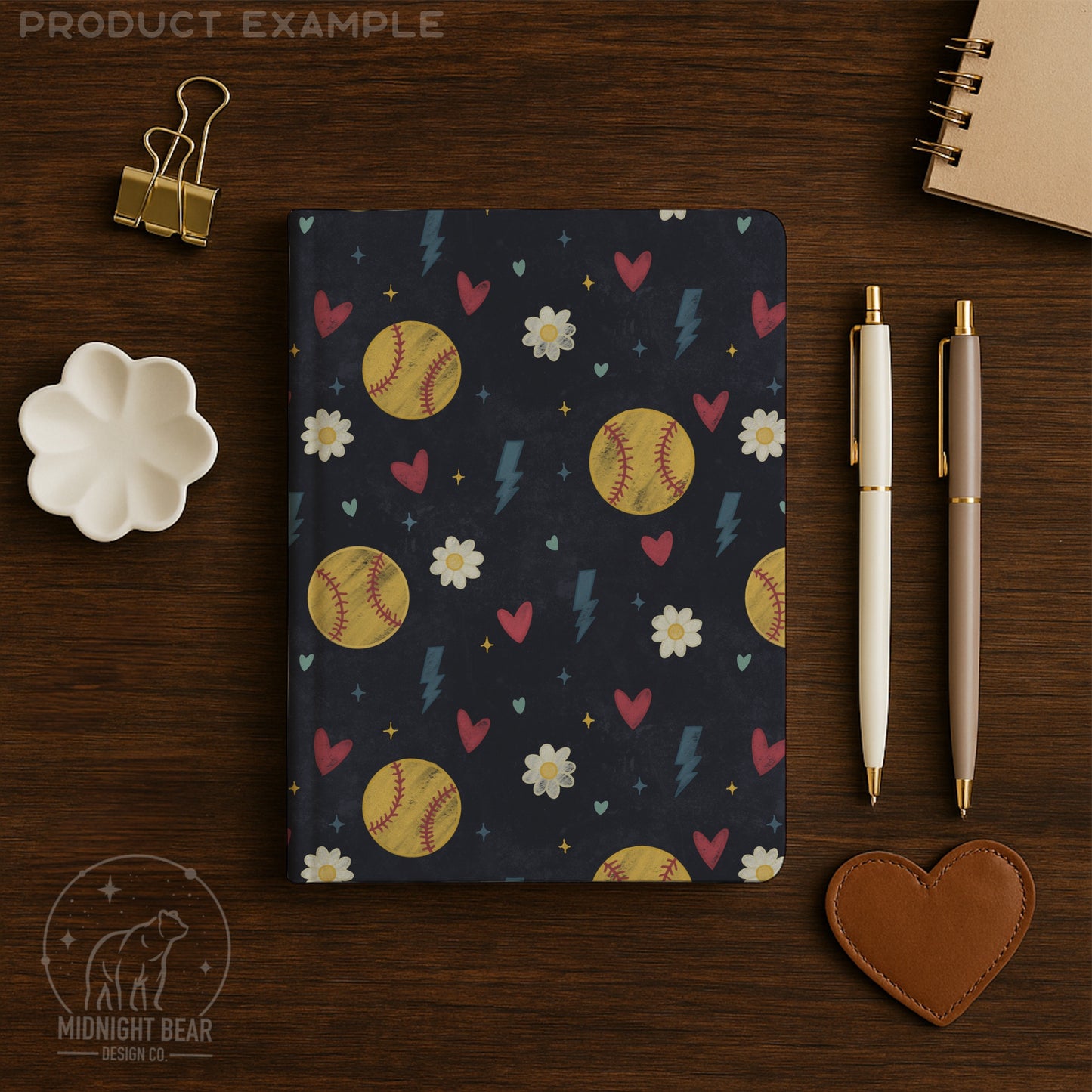 Retro Grunge Softball Seamless Pattern Navy