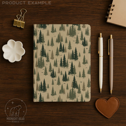 Evergreen Pine Tree Woodland Forest Seamless Pattern