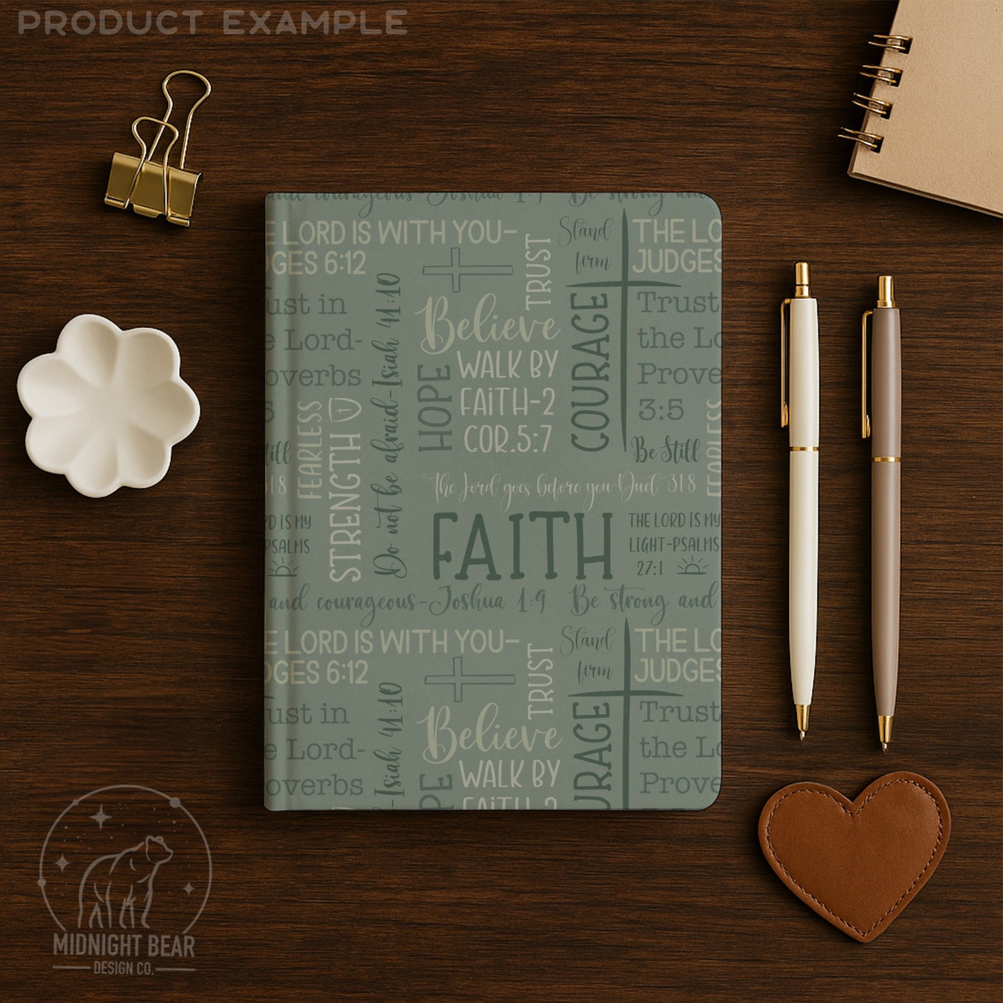 Sage Faith Over Fear Word Grid Seamless Pattern
