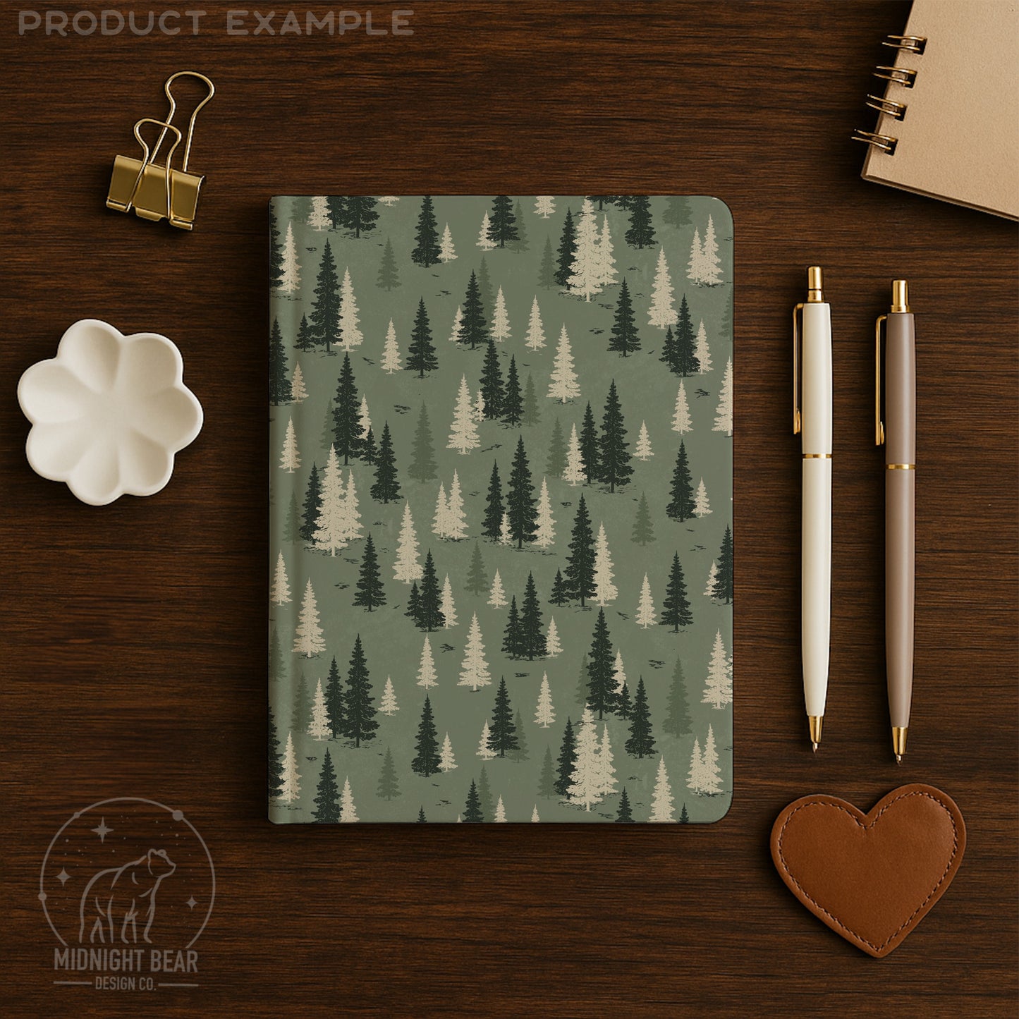 Sage Woodland  Vintage Forest Seamless Pattern
