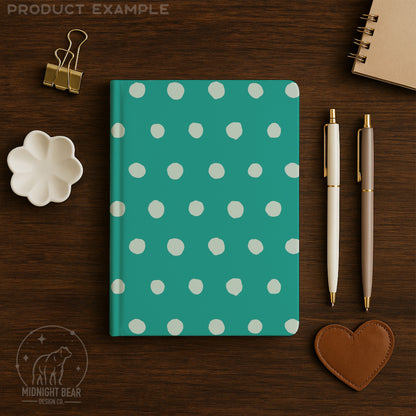 Teal Inky Polka Dot Seamless Pattern