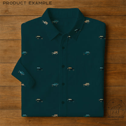 Adventure Trucks Seamless Pattern, Retro Off-Road Vehicle Design, Travel Fabric, Wallpaper, Digital Paper, Scrapbook, 4X4 Offroad Pattern