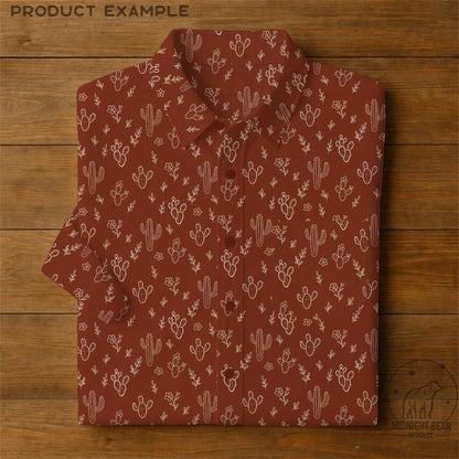 Hand Drawn Cactus Seamless Pattern – Boho Desert Floral PNG for Fabric, Scrapbooking, Wallpaper, Sublimation, Instant Download Digital Paper