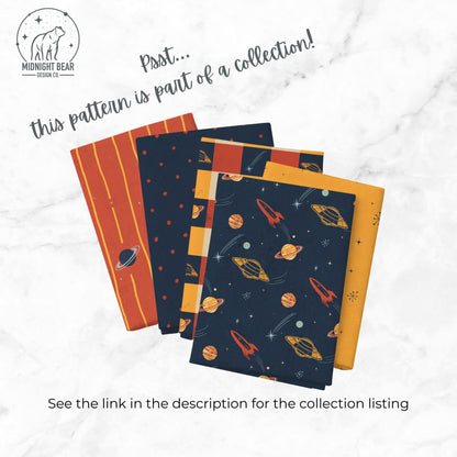 Retro Space Stripe Seamless Pattern Orange