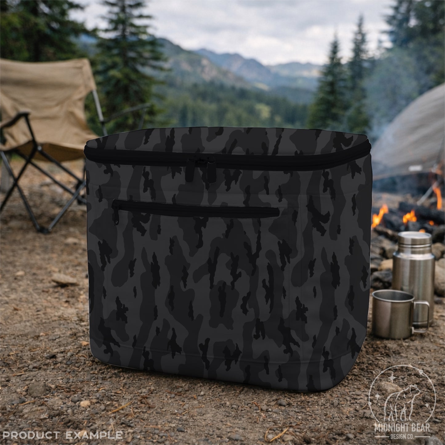Bottomland Camo Seamless Pattern Midnight Black and Charcoal