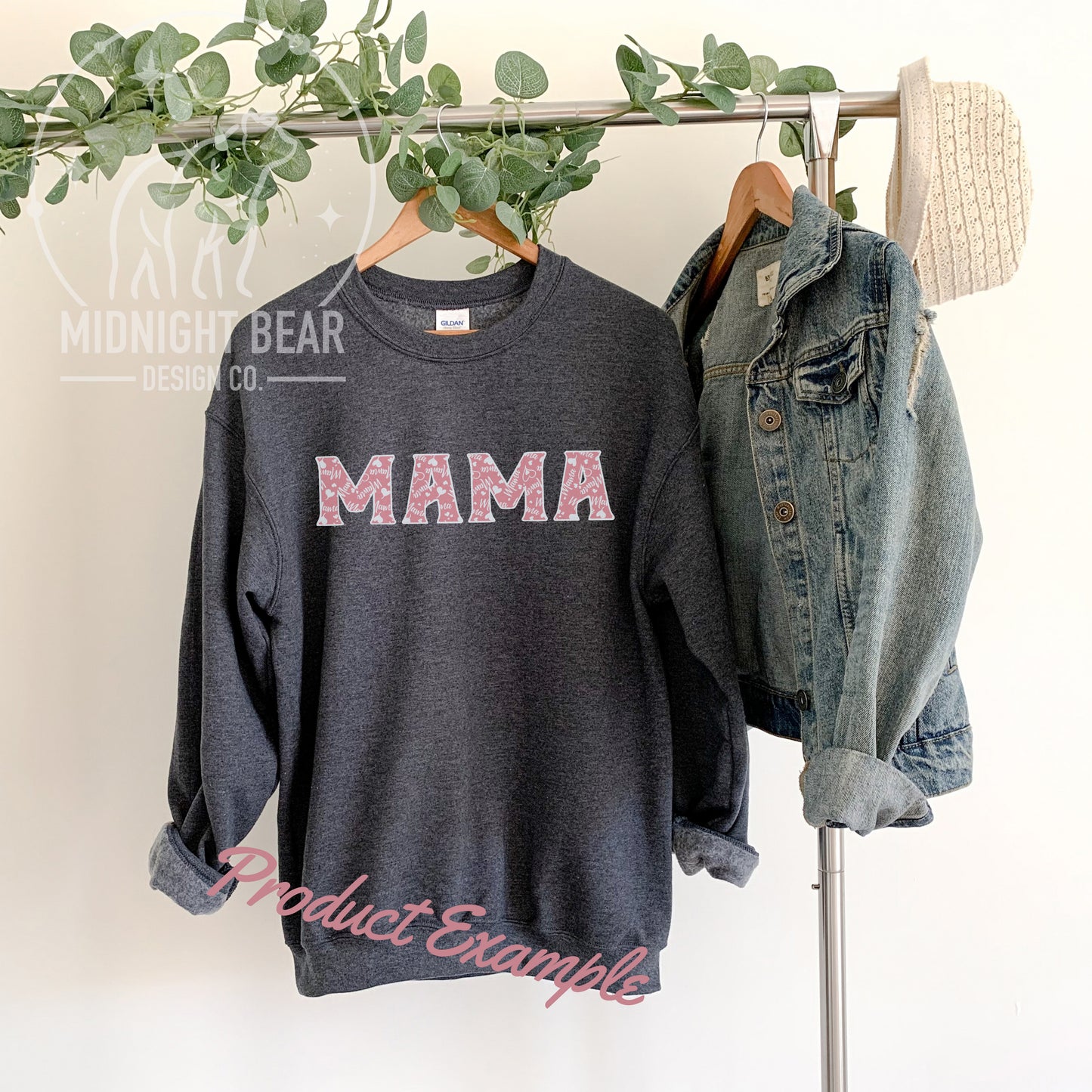 Mama Hearts Pink and White Seamless Pattern Instant Digital Download