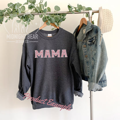 Mama Hearts Pink and White Seamless Pattern Instant Digital Download