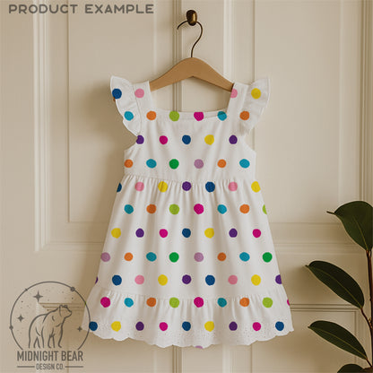 Modern Neon Rainbow Polka Dot  Pattern