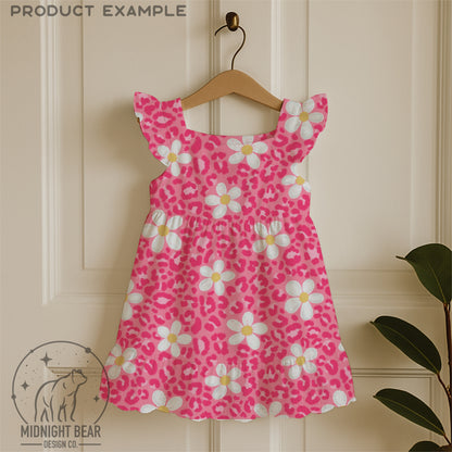 Pink Daisy Leopard Print Seamless Pattern Hot Pink Animal Print Digital Paper, Coquette Fabric, Digital Scrapbook, Hand Drawn, PNG Download