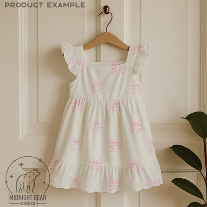 Pink Bow Seamless Pattern, Coquette Ribbon Design on Cream Background, Feminine Fabric, Wallpaper, Digital Paper, Girly Bows