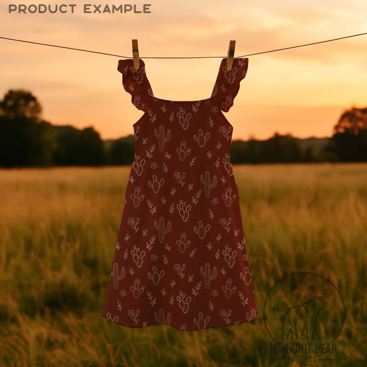 Hand Drawn Cactus Seamless Pattern – Boho Desert Floral PNG for Fabric, Scrapbooking, Wallpaper, Sublimation, Instant Download Digital Paper