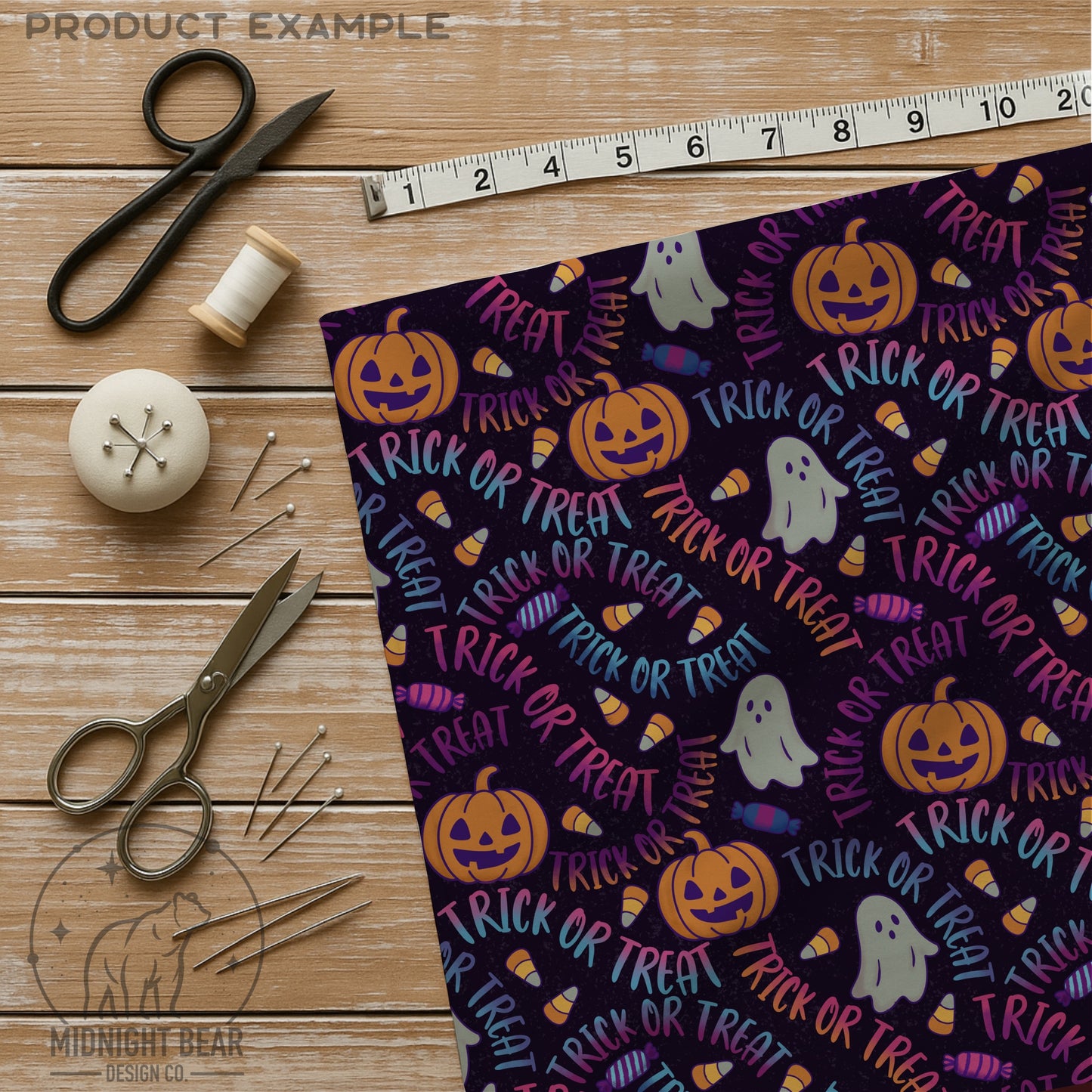 Trick or Treat Purple Seamless Pattern Instant Digital Download