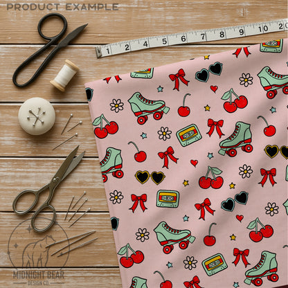 Cherry Bomb Summer Pink Seamless Pattern Instant Digital Download