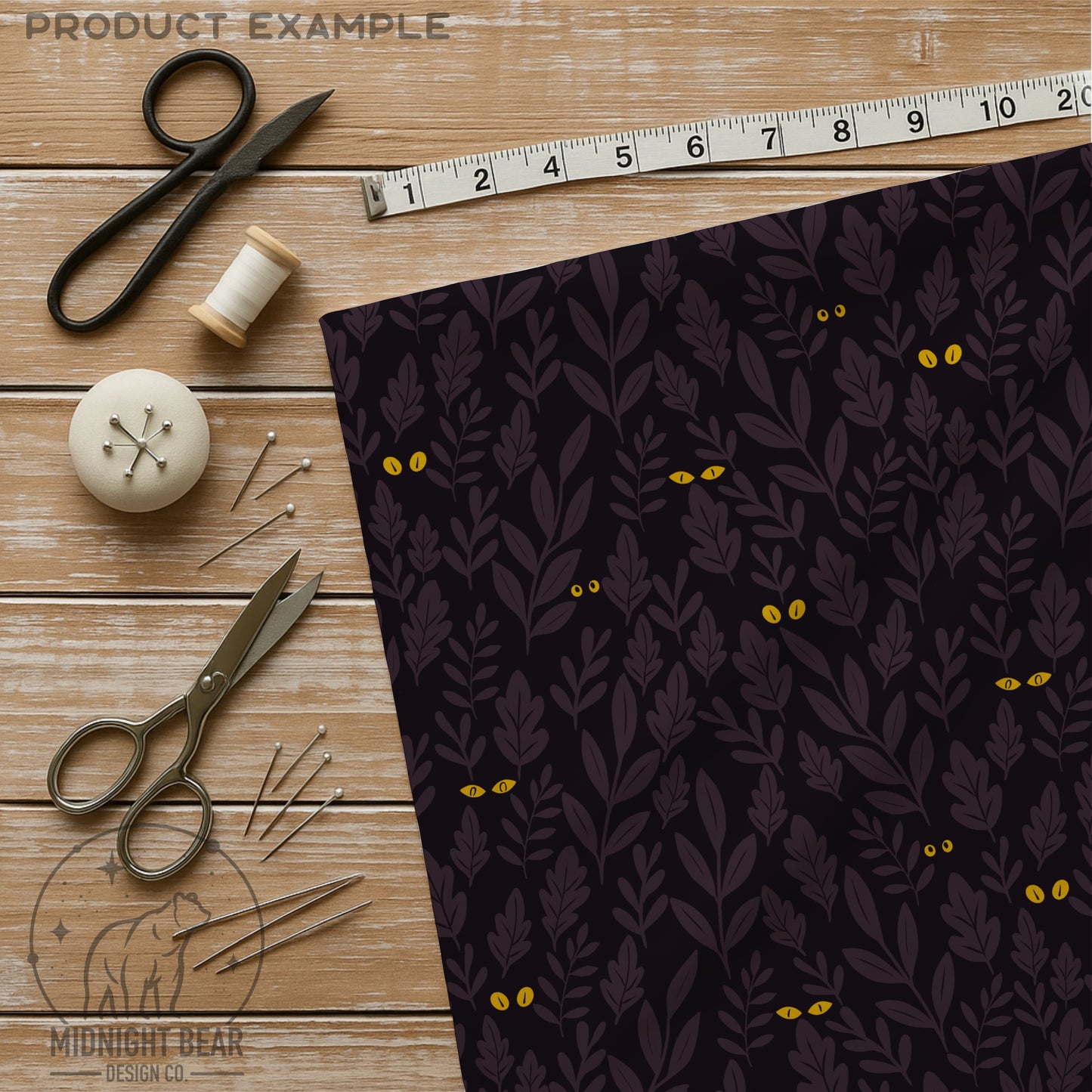 Purple Halloween Eyes in the Jungle Seamless Pattern