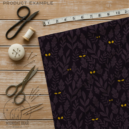 Purple Halloween Eyes in the Jungle Seamless Pattern
