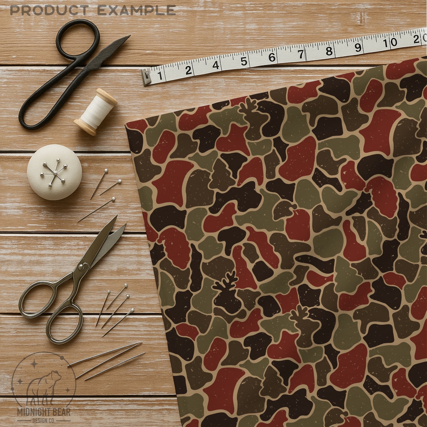 Rustic Barn Red Christmas Camo Seamless Pattern