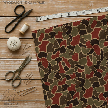Rustic Barn Red Christmas Camo Seamless Pattern
