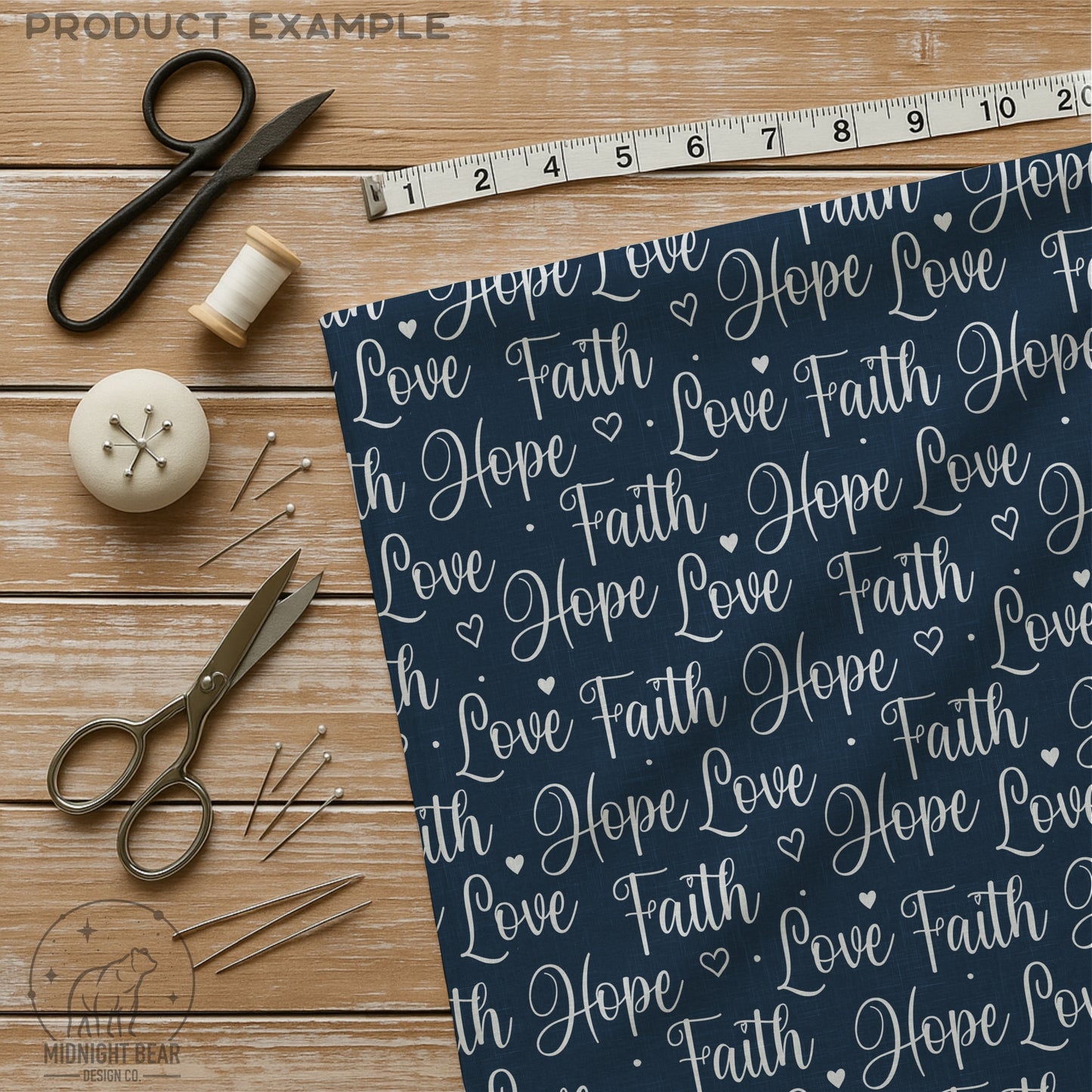 Faith Hope Love Seamless Pattern | Christian Hand-Lettered Script Design | Inspirational Fabric, Wallpaper, Digital Paper, scripture fabric