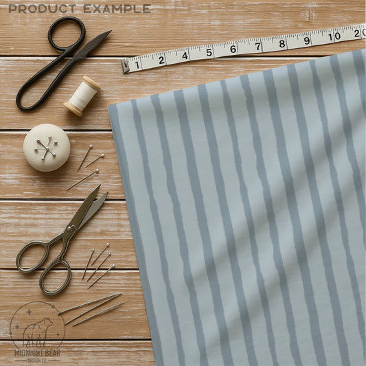 Dusty Blue Organic Stripe Seamless Pattern