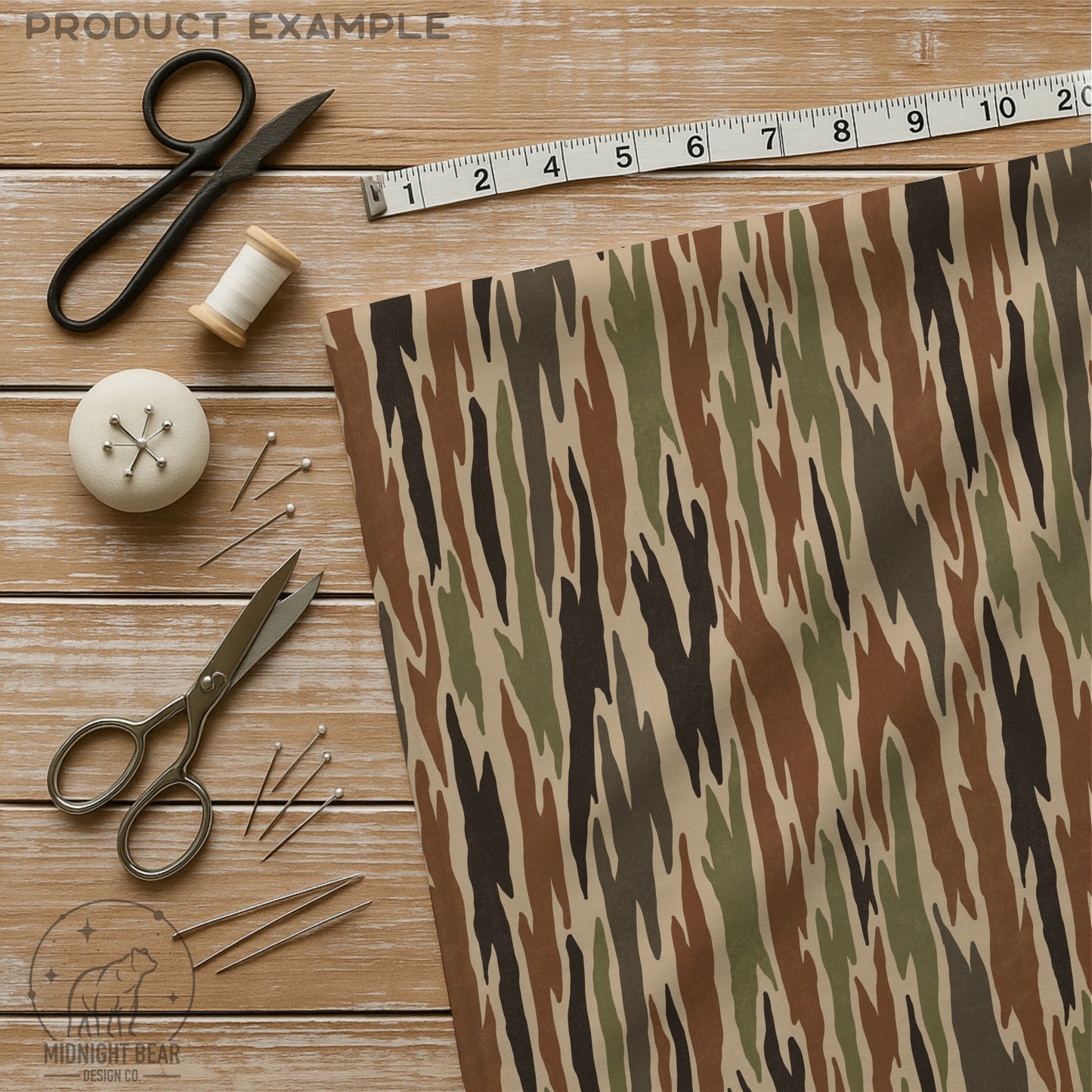 Bark Camo Seamless Pattern Classic Green Brown