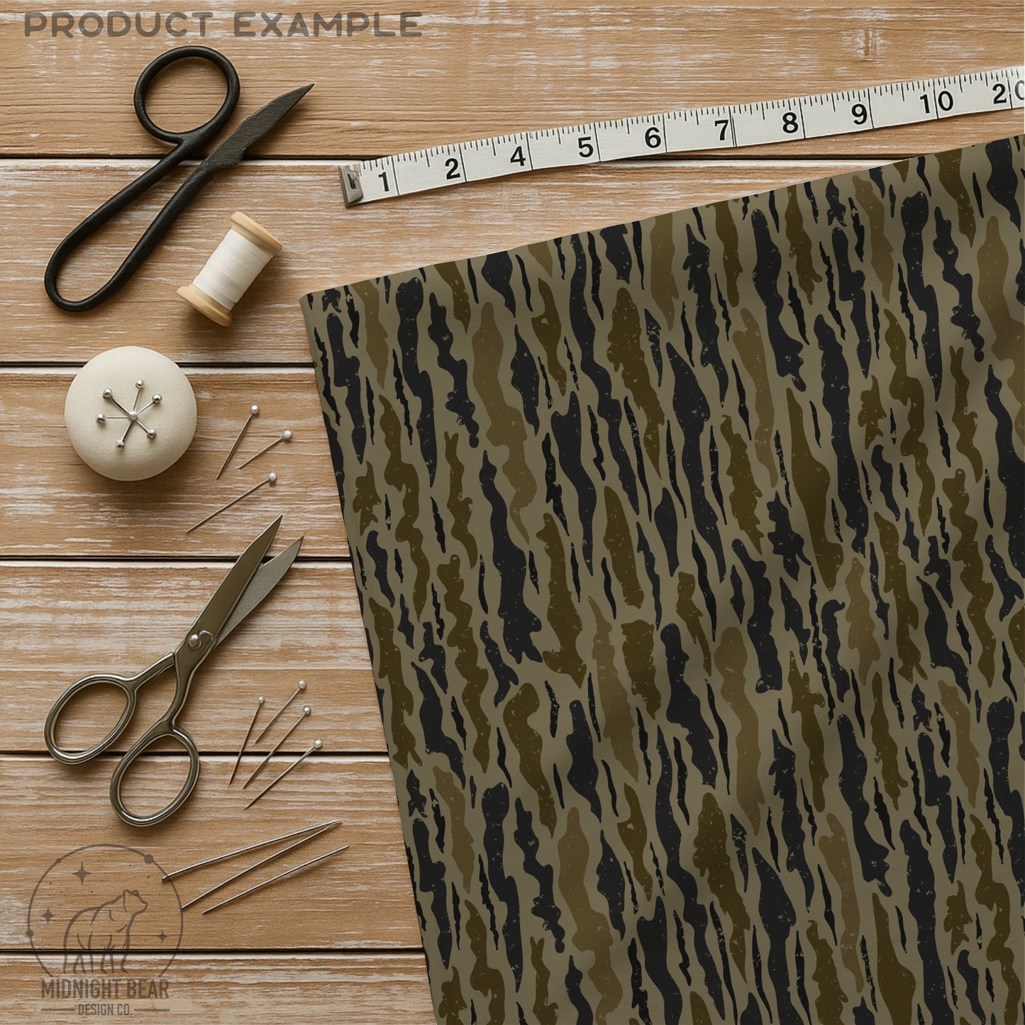 Bark Camo Seamless Pattern Olive Green/ Everglade