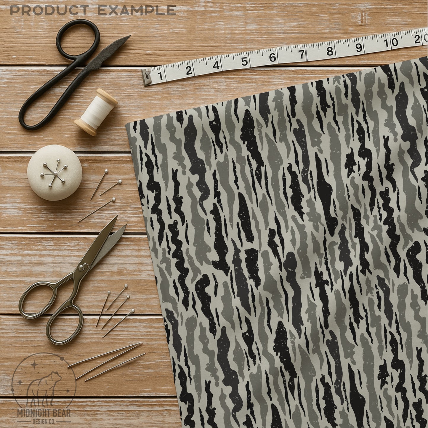 Bark Camo Seamless Pattern Gray & Black