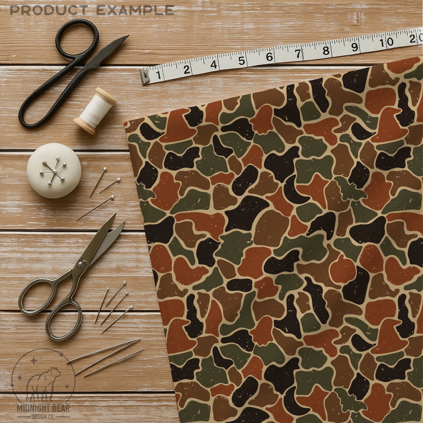 Halloween Camo Seamless Pattern Harvest Orange Brown Olive Green