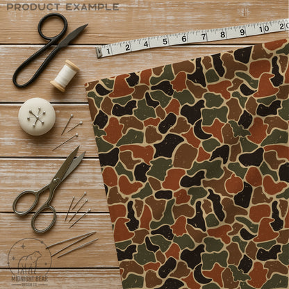 Halloween Camo Seamless Pattern Harvest Orange Brown Olive Green
