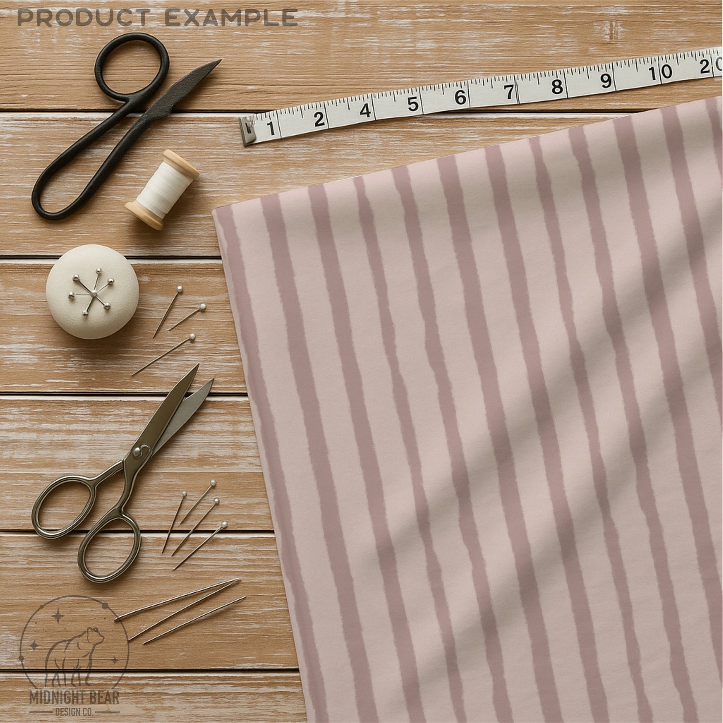 Soft Watercolor Stripe Seamless Pattern | Mauve Vertical Stripe | Minimal Hand-Painted Background, Blush Pink Background, Fabric, Scrapbook