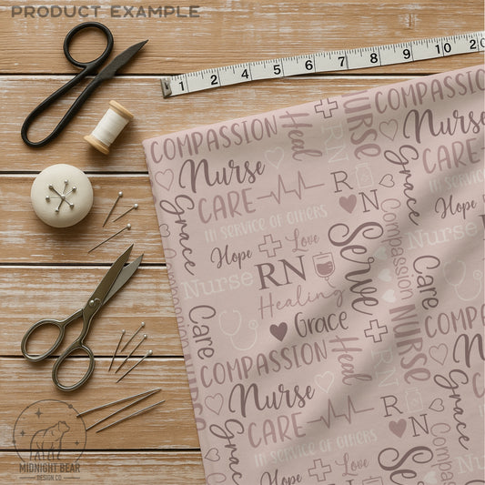 Nurse Word Grid Seamless Pattern | RN Compassion Care Healing Words, Neutral Mauve Nursing Typography Design, nurse appreciation, nurse gift