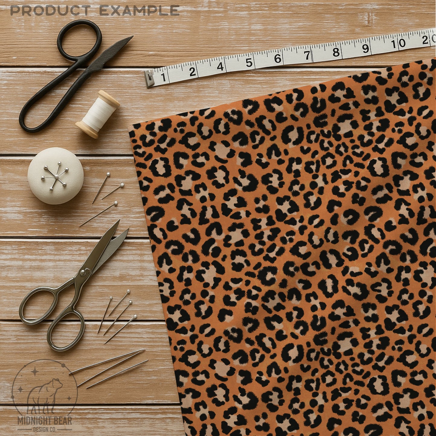 Orange Leopard Print Seamless Pattern | Bold Leopard Fabric Animal Print Design | Minimal Safari Fabric, Wallpaper, Digital Paper