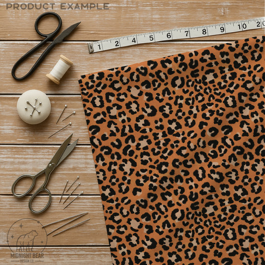 Orange Leopard Print Seamless Pattern | Bold Leopard Fabric Animal Print Design | Minimal Safari Fabric, Wallpaper, Digital Paper