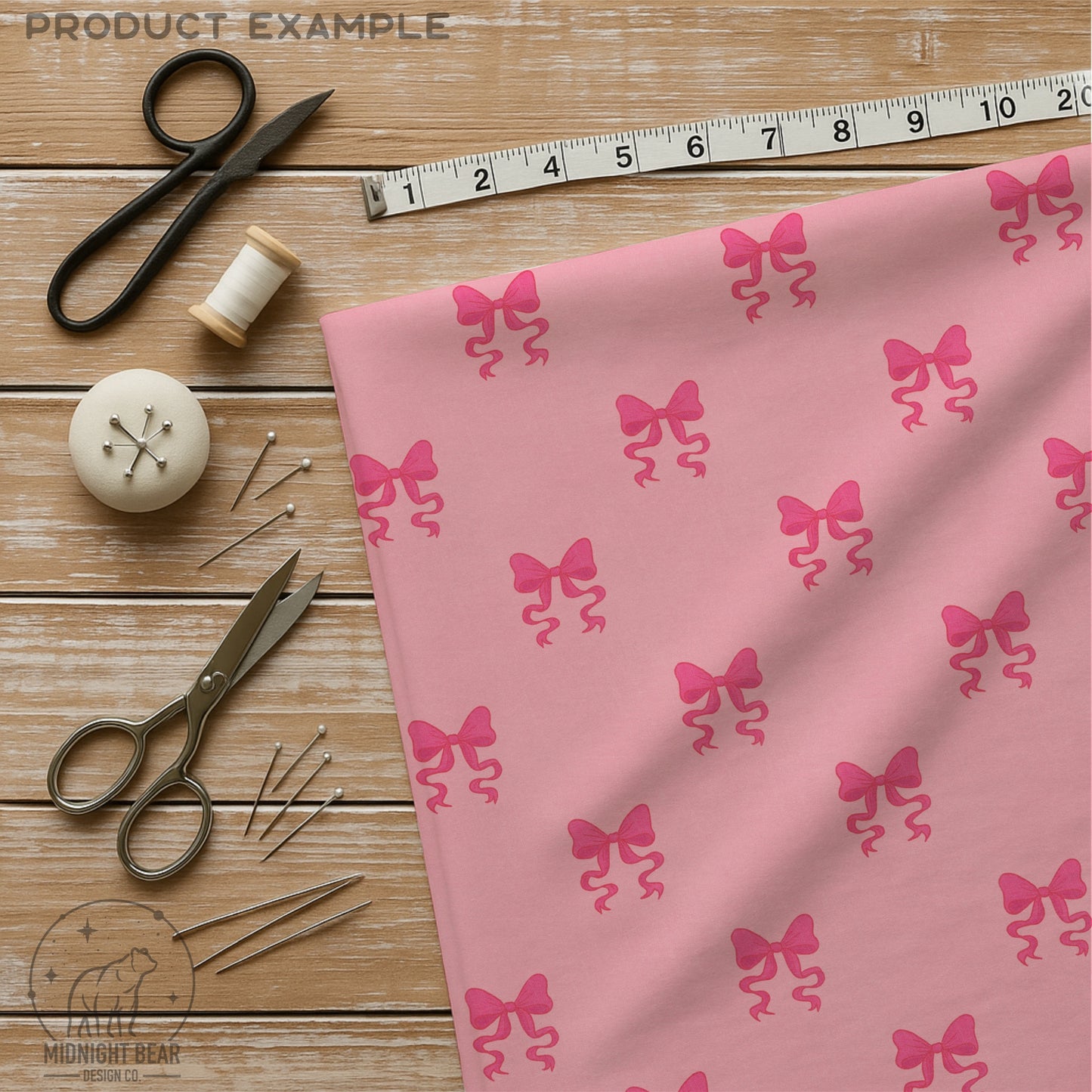 Pink Bow Seamless Pattern, Coquette Ribbon Design on Cream Background, Feminine Fabric, Wallpaper, Digital Paper, Girly Bows