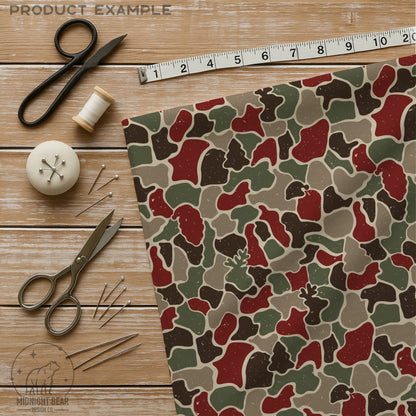 Red Green Christmas Camo Seamless Pattern Santas and Reindeer