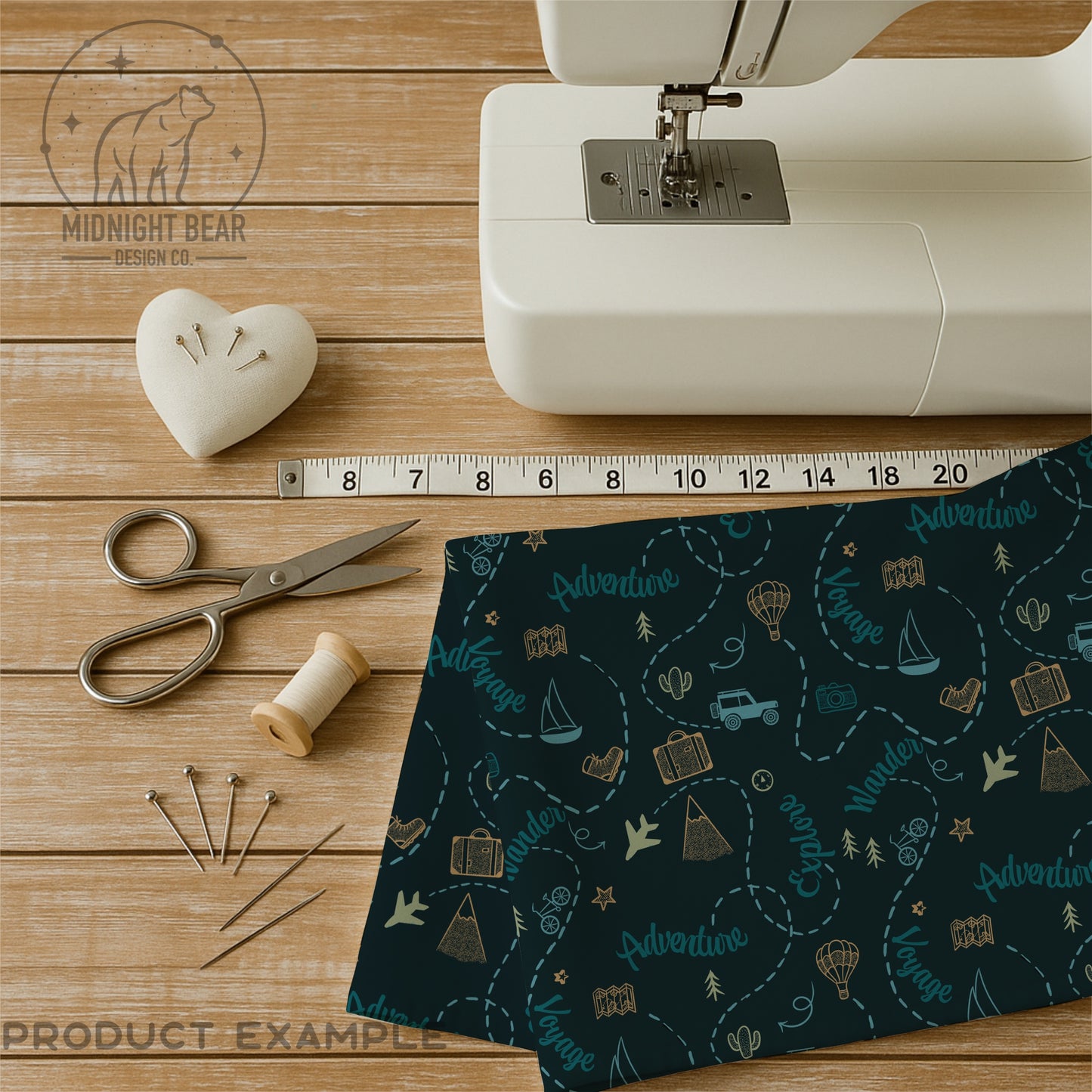 Adventure Doodle Seamless Pattern | Travel Digital Paper, Wanderlust Fabric Design, Explore & Voyage Scrapbook Background, Hand drawn