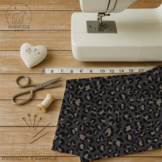 Black and Tan Leopard Print Seamless Pattern | Neutral Leopard Animal Print Design | Minimal Safari Fabric, Wallpaper, Digital Paper