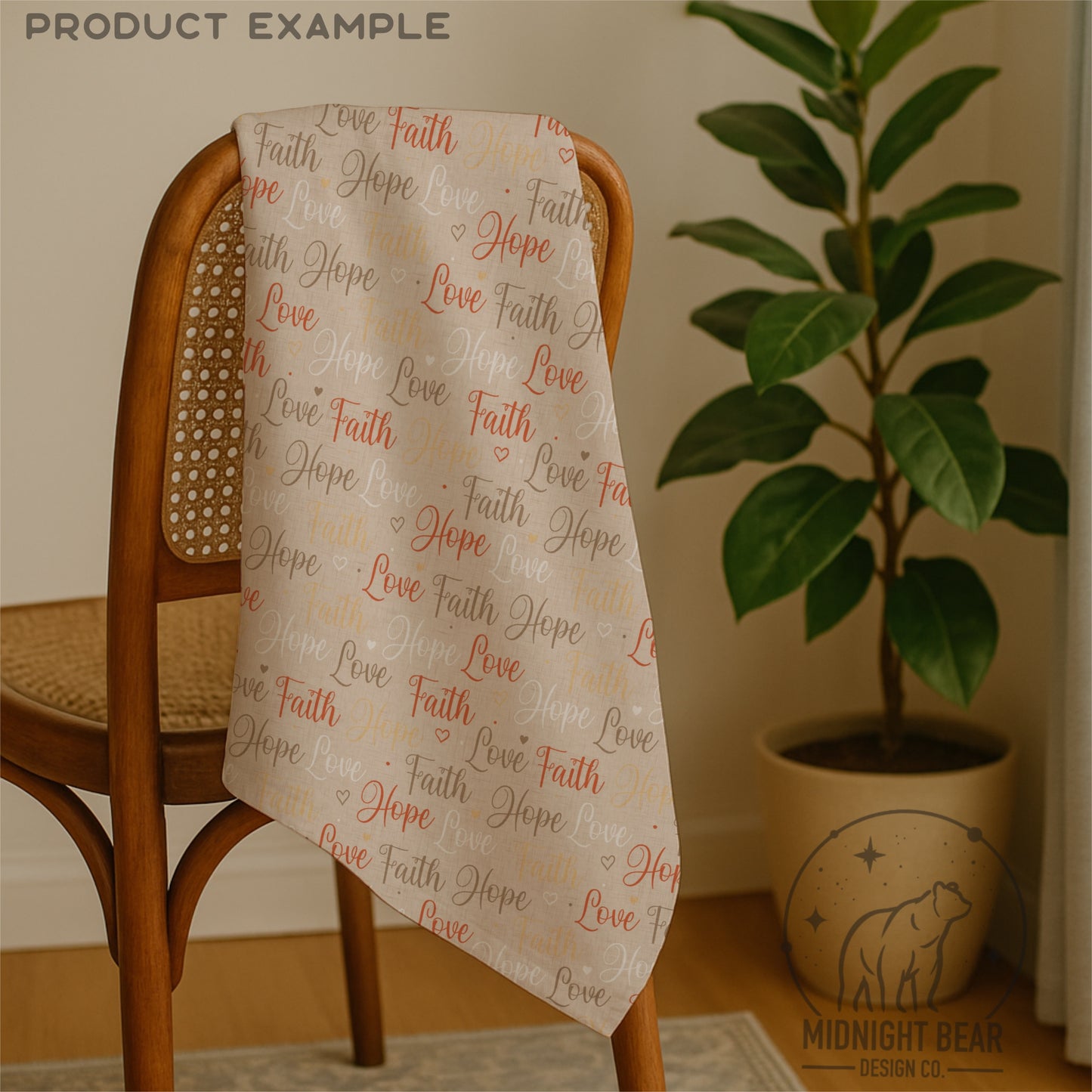 Faith Hope Love Seamless Pattern | Autumn Christian Hand-Lettered Script Design | Inspirational Fabric, Wallpaper, Digital Paper, scripture