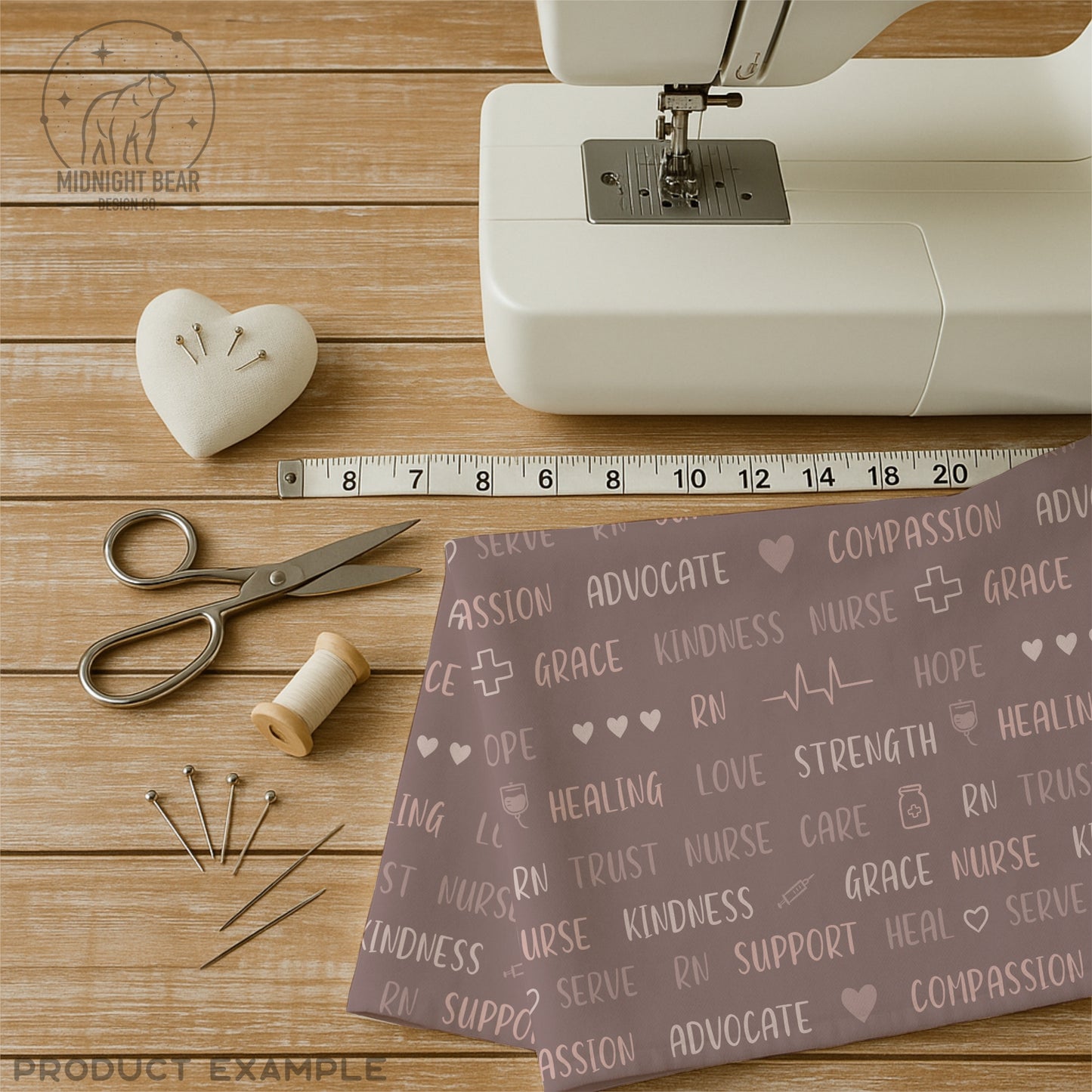 Nurse Word Seamless Pattern | Typography Design | Mauve Pink Healthcare Appreciation Pattern, Nurse gift fabric, professional nursing repeat