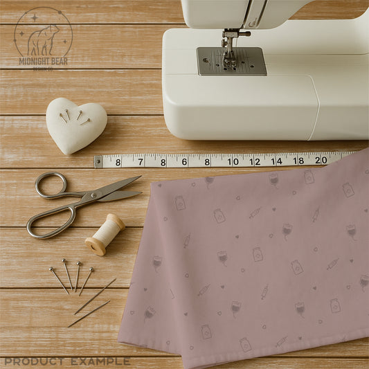 Nurse Icon Seamless Pattern | Medical Micro Scatter Design | Mauve Pink Nursing Appreciation Pattern, RN coordinate pattern, nurse fabric