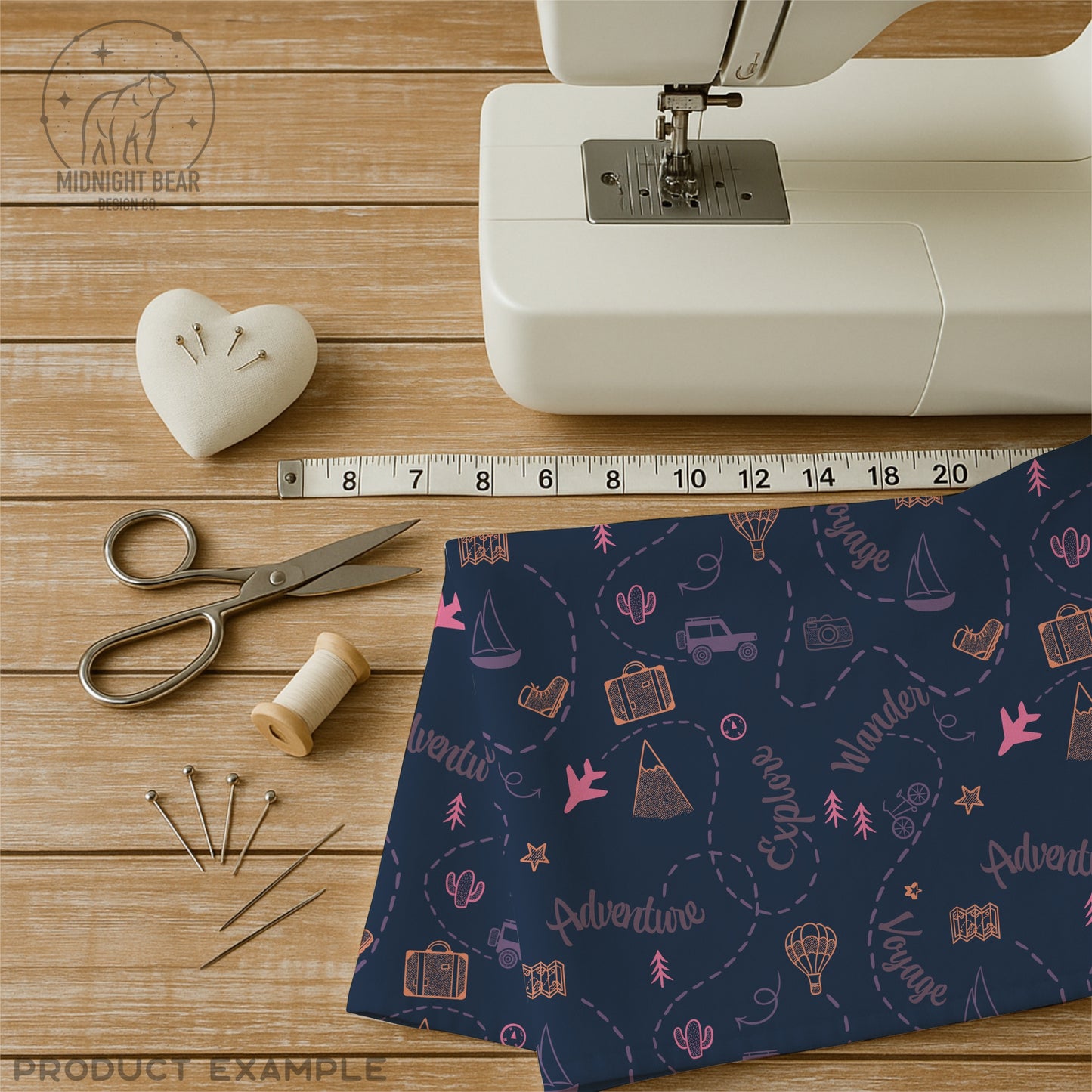 Adventure Doodle Seamless Pattern | Travel Digital Paper, Wanderlust Fabric Design, Explore & Voyage Scrapbook Background, Hand drawn