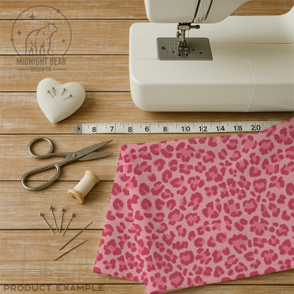 Pink Leopard Print Seamless Pattern | Hot Pink Animal Print Digital Paper, Coquette Fabric, Digital Scrapbook, Hand Drawn, PNG Download