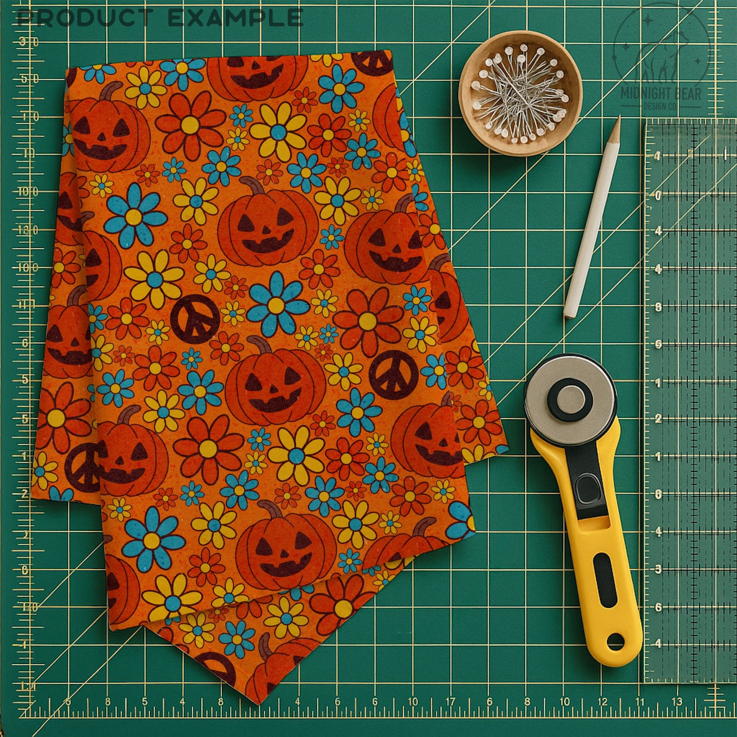 Groovy Pumpkins Seamless Pattern Instant Digital Download