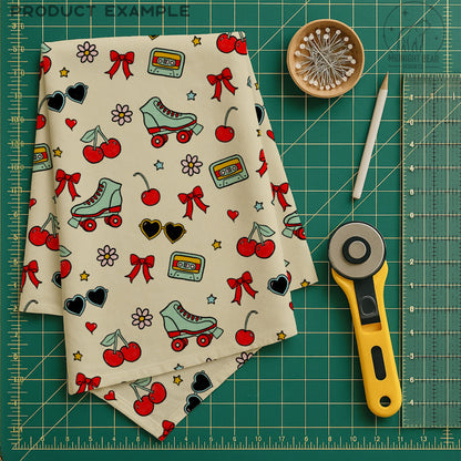 Cherry Bomb Summer Cream Seamless Pattern Instant Digital Download