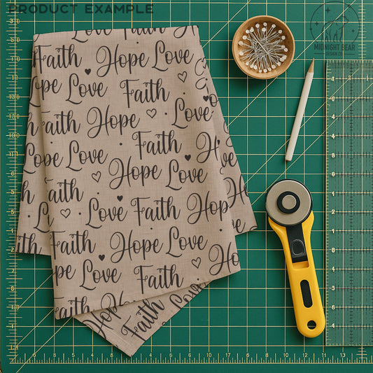 Faith Hope Love Seamless Pattern | Neutral Christian Hand-Lettered Script Design | Inspirational Fabric, Wallpaper, Digital Paper, scripture