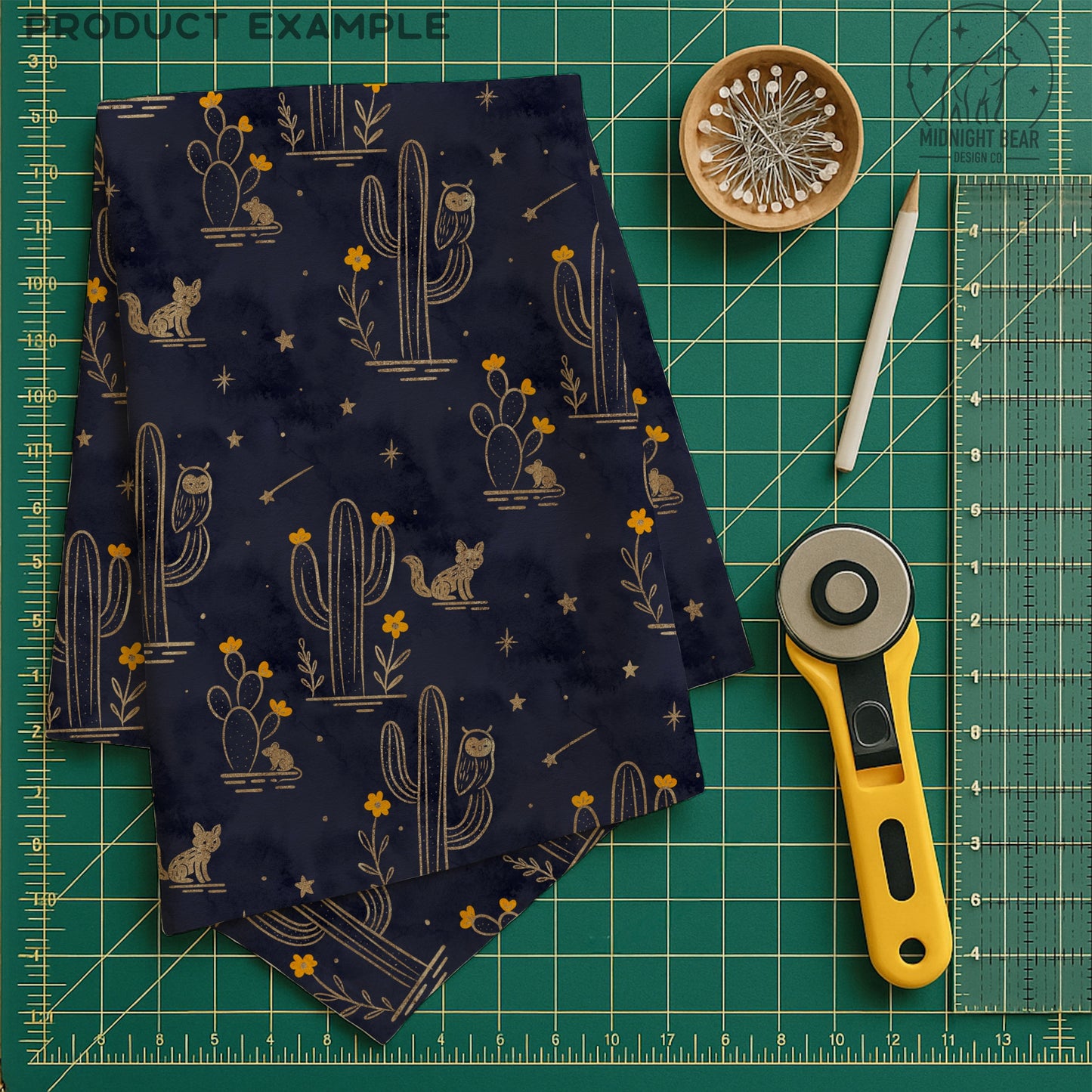 Hand Drawn Desert Sky Cactus Seamless Pattern – Boho Desert Floral PNG for Fabric, Scrapbooking, Sublimation, Instant Download Digital Paper