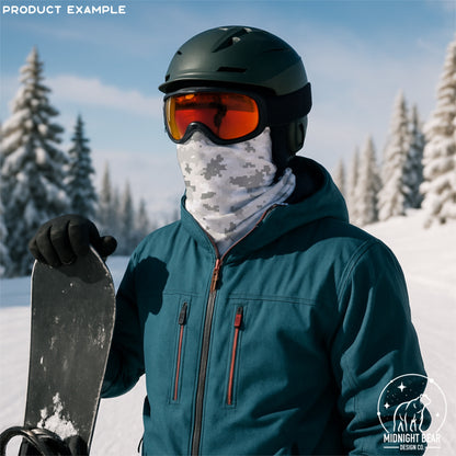 Snow Digital Camo Seamless Pattern | Winter Pixel Camouflage | Military Style Digital Camouflage for Fabric, Crafts, MARPAT, hunting