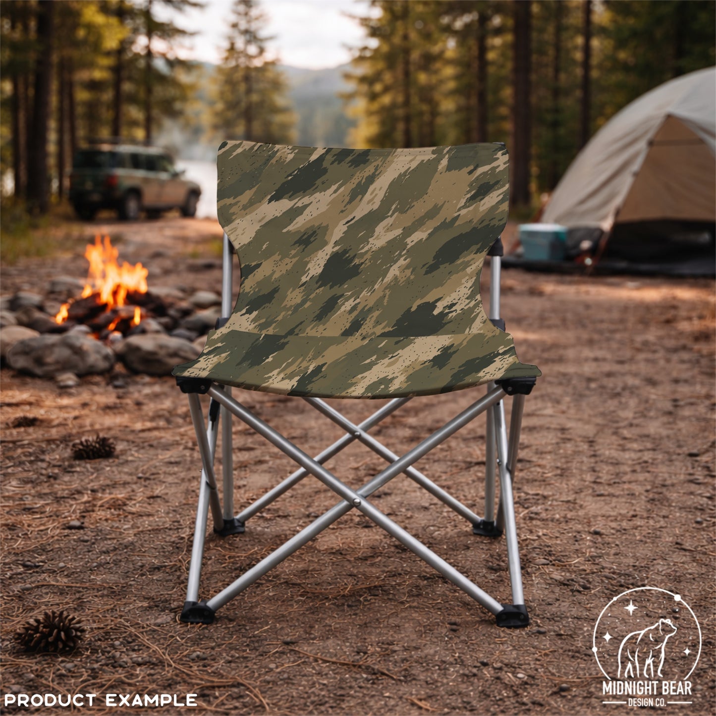Wind Blown Marsh Camo Seamless Pattern Olive Green