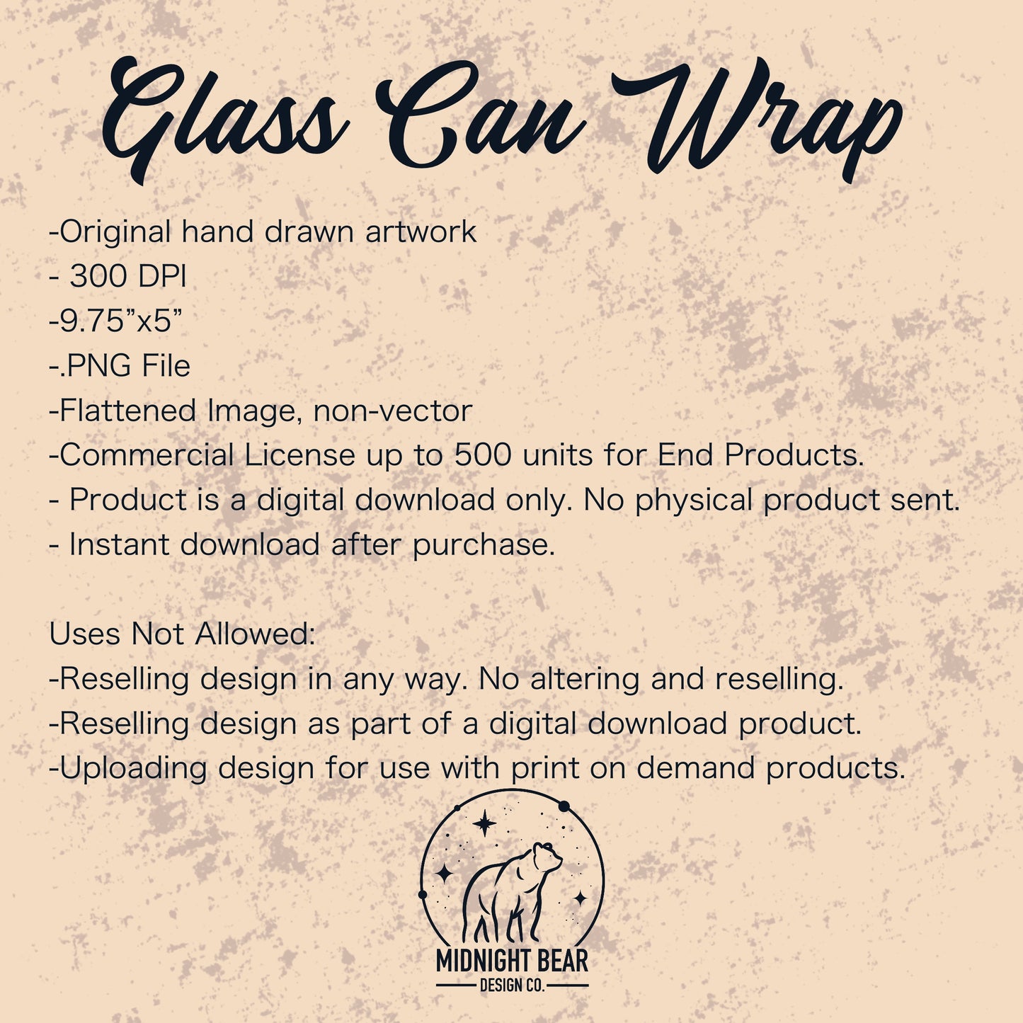 Cherry Bomb Summer Glass Can Wrap 16oz Hand Drawn PNG Digital Download