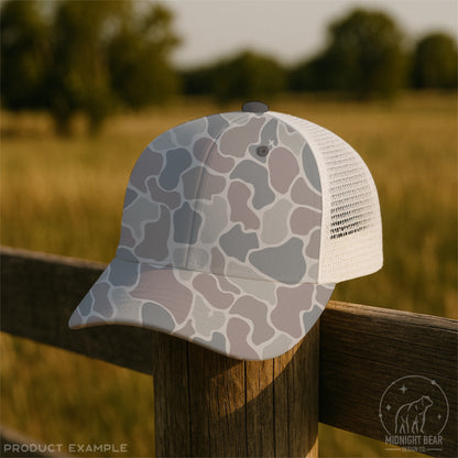 Hidden Cross Duck Camo Seamless Pattern Blue Grey